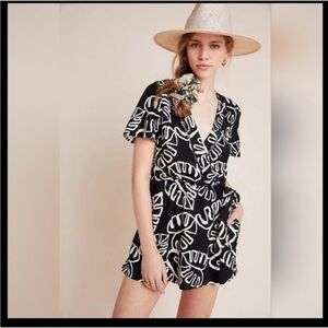 FARM Rio Black and White Patterned Dress